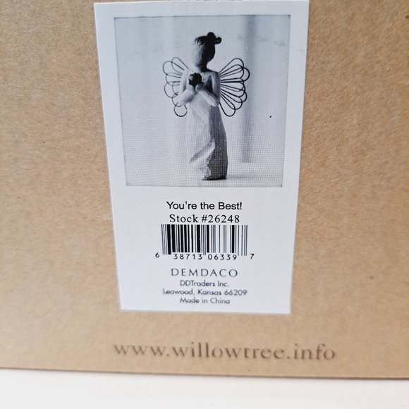 Willow Tree You're the Best Angel Figurine with Apple Box included Teacher Gift - Picture 3 of 13